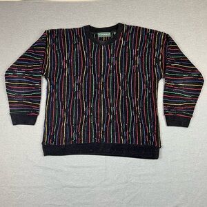 Tundra Black Rainbow Striped Crewneck Sweater